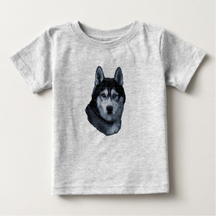 T-shirt Pour Bébé Chien Sibérien Husky