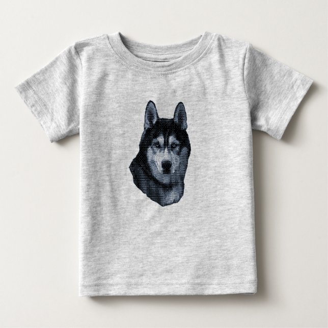T-shirt Pour Bébé Chien Sibérien Husky (Devant)