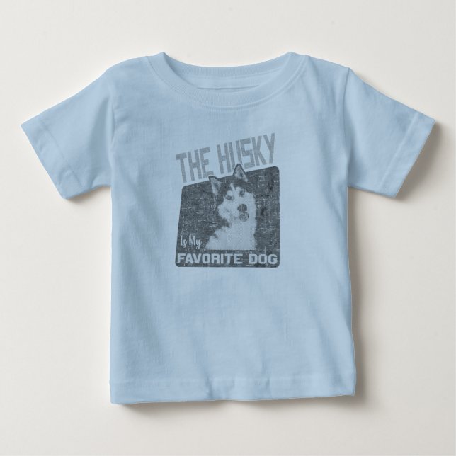 T-shirt Pour Bébé Chien Sibérien Husky (Devant)