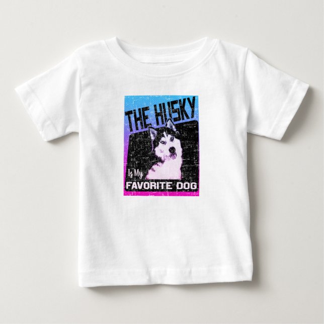 T-shirt Pour Bébé Chien Sibérien Husky (Devant)