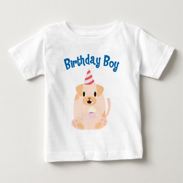 T-shirt Pour Bébé Chien sucré Anniversaire (Devant)