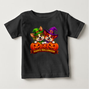T-shirt Pour Bébé Chiens adorables en costumes d'Halloween