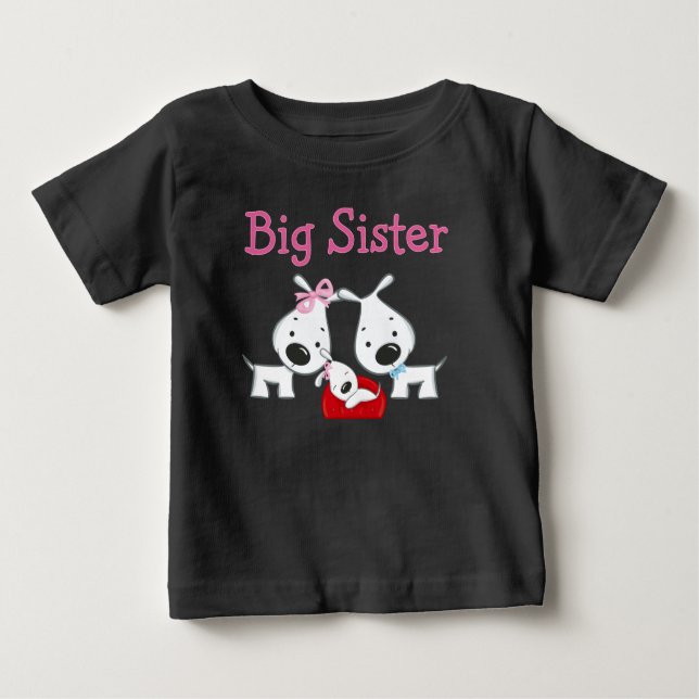 T-shirt Pour Bébé Chiens Big Sister (Devant)
