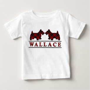 T-shirt Pour Bébé Chiens de Scottie de tartan de Wallace de clan