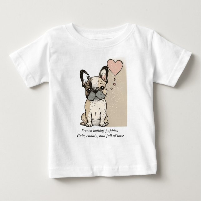 T-shirt Pour Bébé Chiens français - Mignonnes et pleins d'amour (Devant)