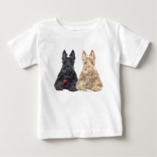 T-shirt Pour Bébé Chiens Scottie Wheat et Noirs