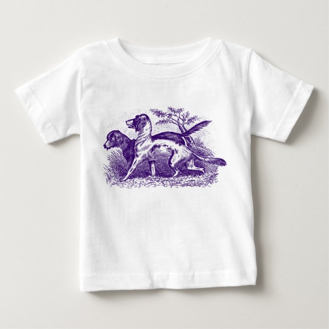 T-shirt Pour Bébé Chiens Vintage (Devant)