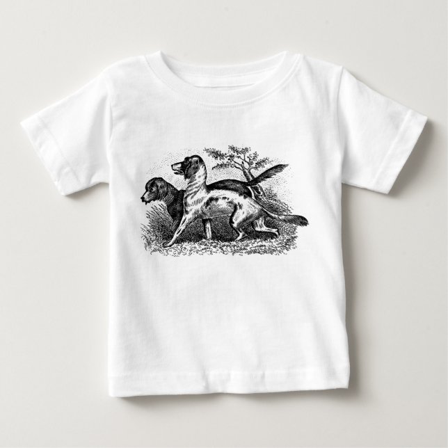 T-shirt Pour Bébé Chiens vintages (Devant)