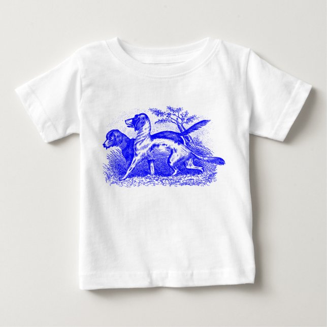 T-shirt Pour Bébé Chiens vintages (Devant)