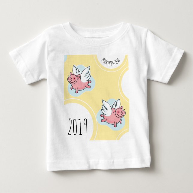 T-shirt Pour Bébé Chiens volants Nouveau bébé B Tee (Devant)
