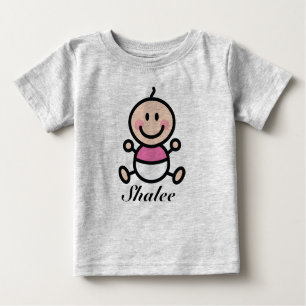 T-shirt Pour Bébé Chiffre de bébé personnalisé chatte fille