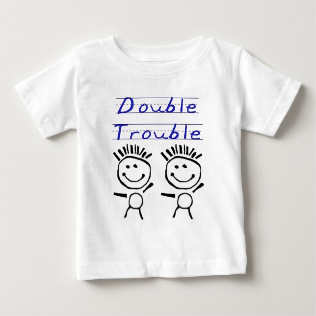 T-shirt Pour Bébé Chiffre jumeaux de bâton (Devant)