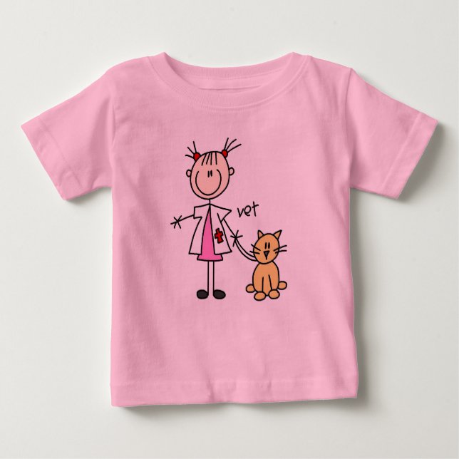 T-shirt Pour Bébé Chiffre vétérinaire de bâton (Devant)
