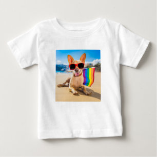 T-shirt Pour Bébé Chihuahua Dog à la plage