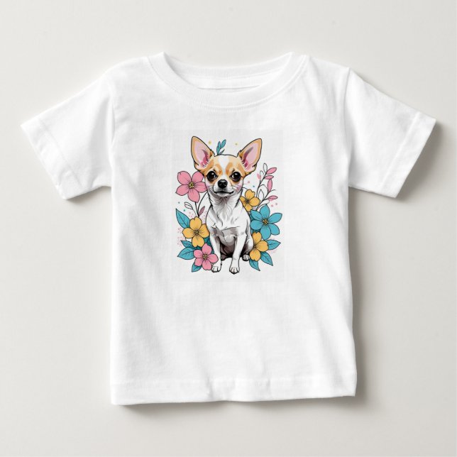 T-shirt Pour Bébé Chihuahua du printemps (Devant)
