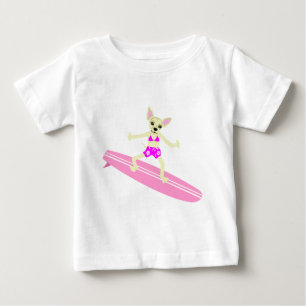 T-shirt Pour Bébé Chihuahua Longboard Surfer Girl