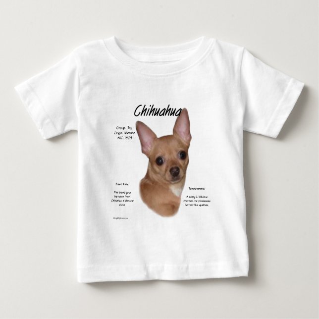 T-shirt Pour Bébé Chihuahua (smooth) History Design (Devant)