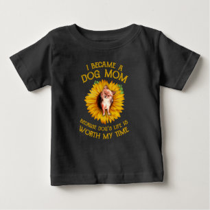 T-shirt Pour Bébé Chihuahua Sunflower Dog Maman Dog Lover Saying