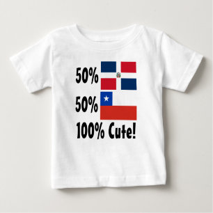 T-shirt Pour Bébé Chilien du Dominicain 50% de 50% 100% mignon