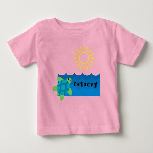 T-shirt Pour Bébé Chillaxage de tortue - Baby Fine Jersey T-Shi (Devant)