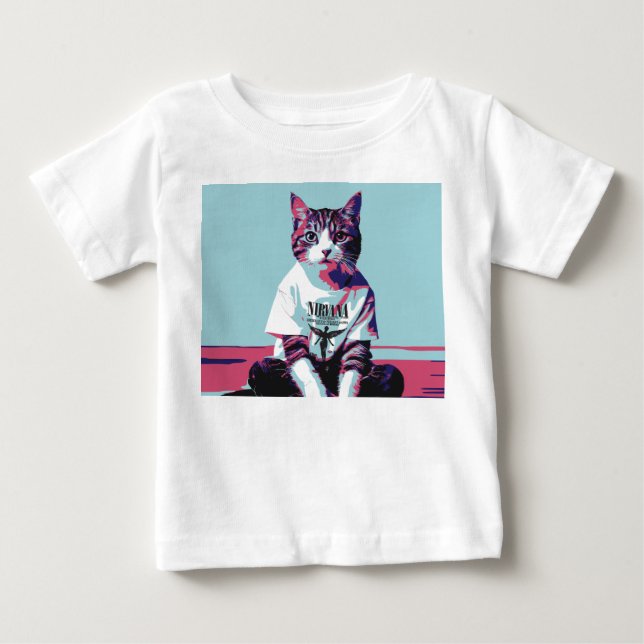 T-shirt Pour Bébé Chillin de chat mignon' (Devant)