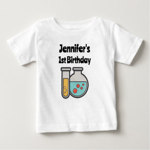 T-shirt Pour Bébé Chimie Tube d'essai et bécher 1er anniversaire