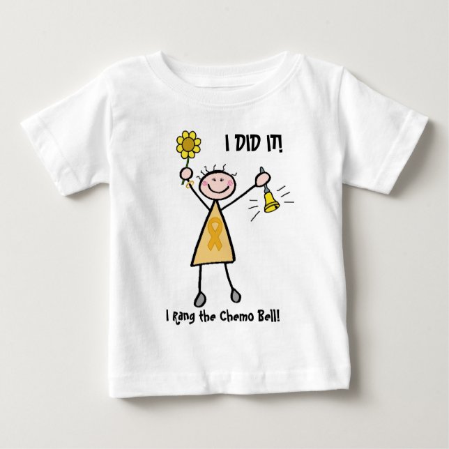 T-shirt Pour Bébé Chimo Bell - Ruban Or Cancer de l'enfance (Devant)
