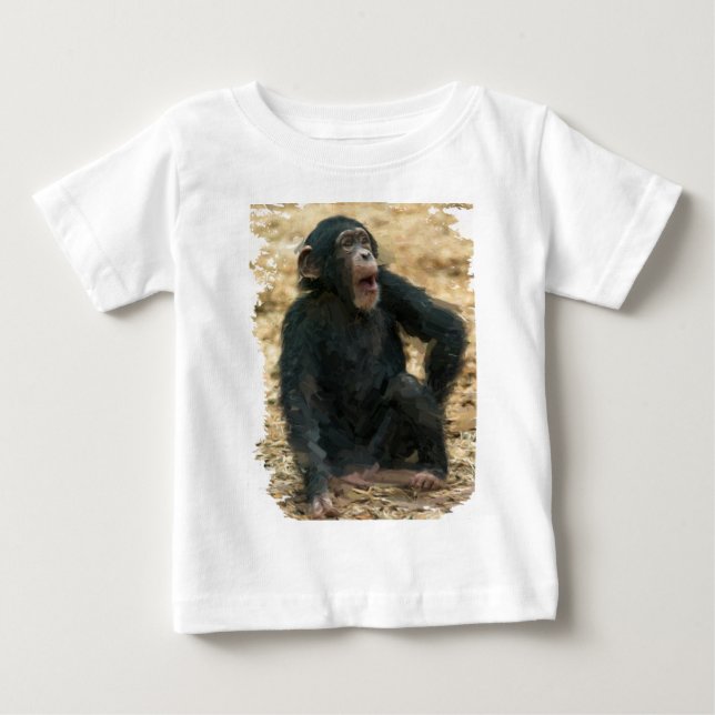 T-shirt Pour Bébé Chimpanzé de bébé au jeu (Devant)