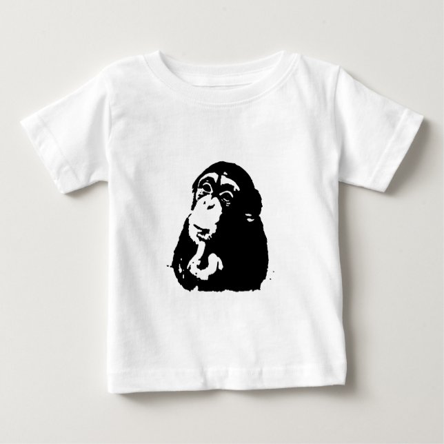 T-shirt Pour Bébé Chimpanzé Pop Art Thinking (Devant)
