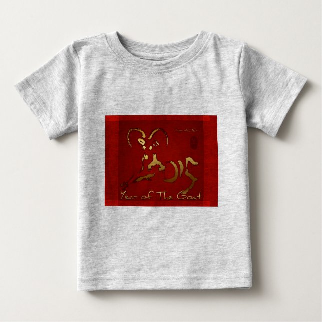 T-shirt Pour Bébé Chinois Vietnamien Zodiac Chèvre Ram Année Baby BS (Devant)