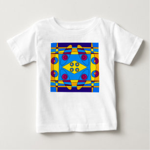 T-shirt Pour Bébé Chintz bohème 51 Cyan jaune Magenta Orange