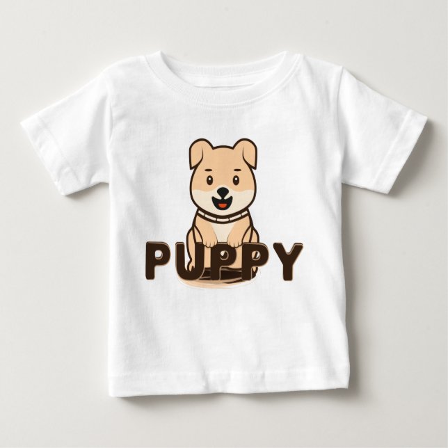 T-shirt Pour Bébé Chiot (Devant)