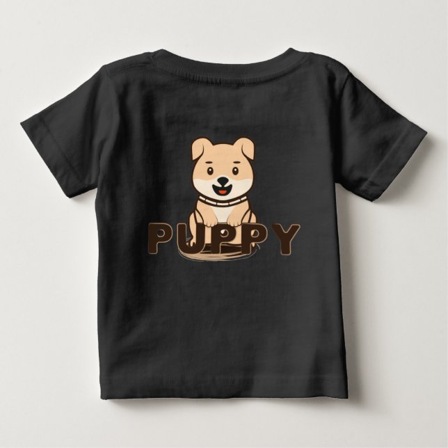 T-shirt Pour Bébé Chiot (Dos)