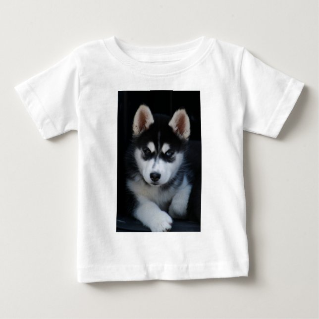 T-shirt Pour Bébé Chiot adorable de chien de traîneau de chien de (Devant)