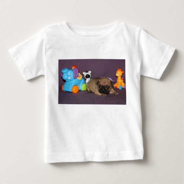 T-shirt Pour Bébé chiot bouledogue français (Devant)