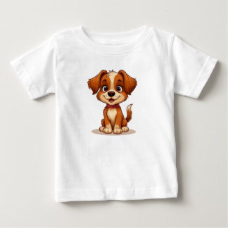 T-shirt Pour Bébé Chiot Brun Mignon Pour Les Amateurs De Chiens