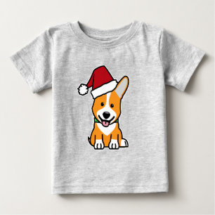 T-shirt Pour Bébé chiot de chien Corgi Pembroke gallois Noël Père No