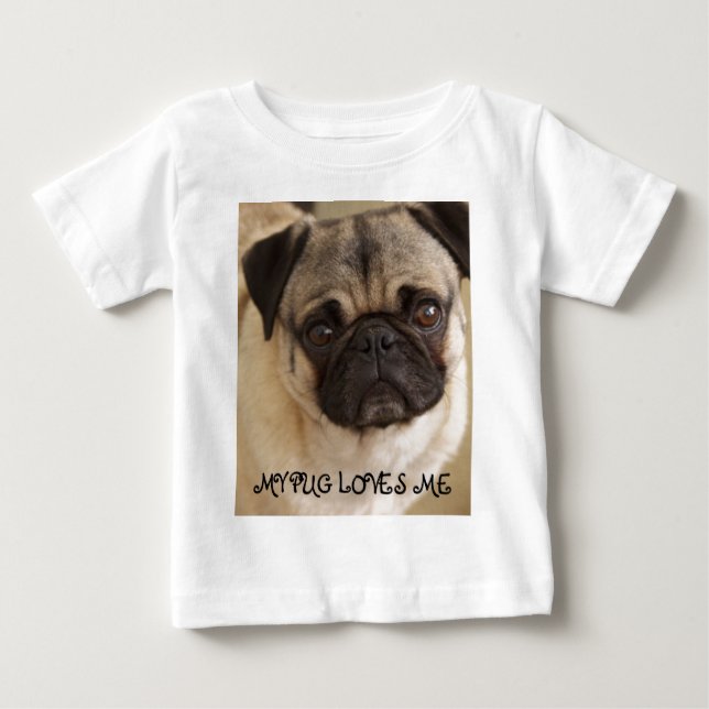 T-SHIRT POUR BÉBÉ CHIOT DE CHIEN DE CARLIN (Devant)