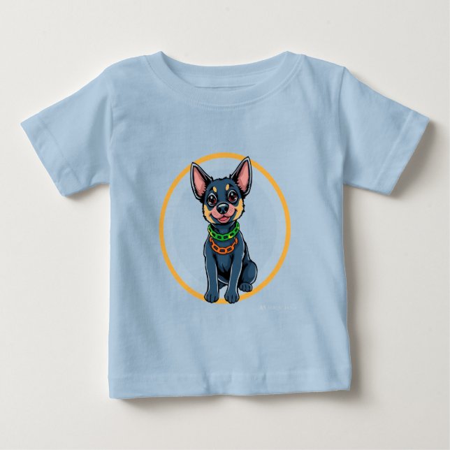 T-shirt Pour Bébé Chiot de dessin animé adorable (Devant)