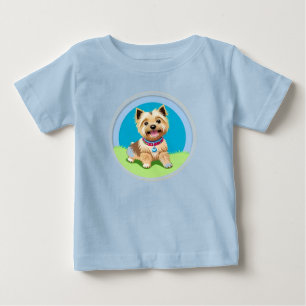 T-shirt Pour Bébé Chiot de dessin animé adorable