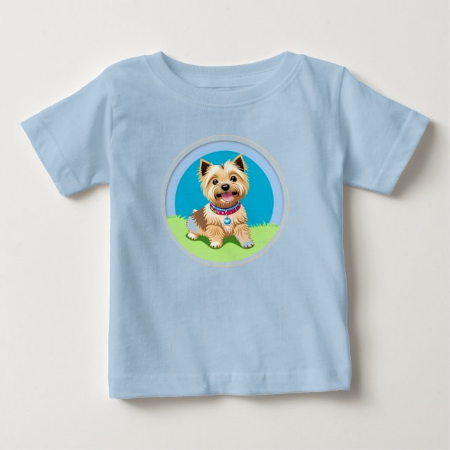T-shirt Pour Bébé Chiot de dessin animé adorable (Devant)