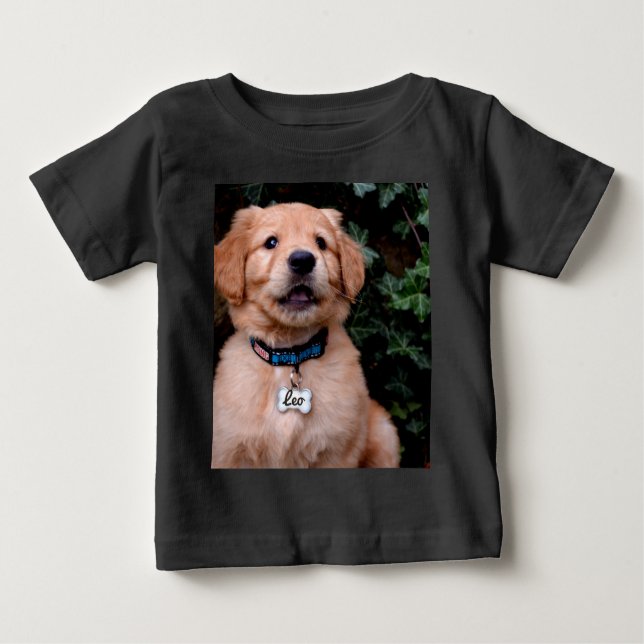 T-shirt Pour Bébé Chiot Golden Retriever (Devant)