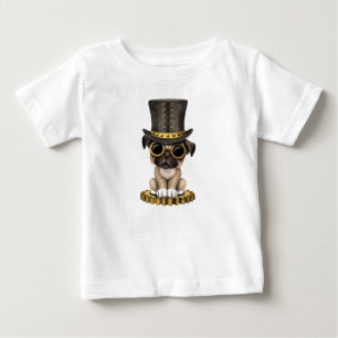 T-shirt Pour Bébé Chiot mignon de carlin de Steampunk