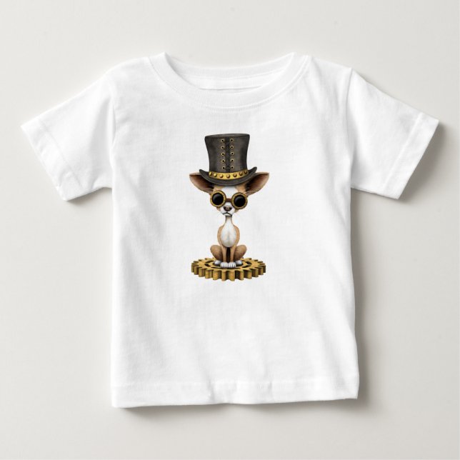 T-shirt Pour Bébé Chiot mignon de chiwawa de Steampunk (Devant)