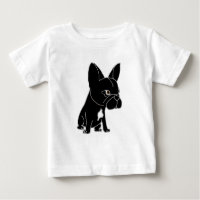 Chiot noir drôle de bouledogue français