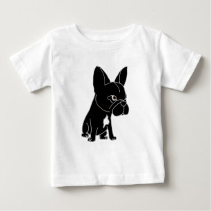 T-shirt Pour Bébé Chiot noir drôle de bouledogue français