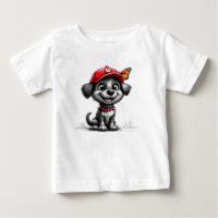 Chiot noir kawaii avec papillon animal mignon