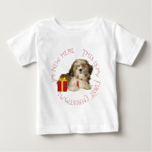 T-shirt Pour Bébé Chiots Shih Tzu Premier Noël