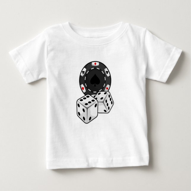 T-shirt Pour Bébé Chip & Dice pour Poker (Devant)