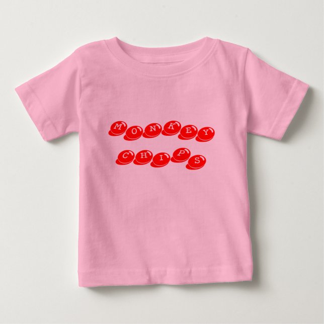 T-shirt Pour Bébé Chips de singes (Devant)